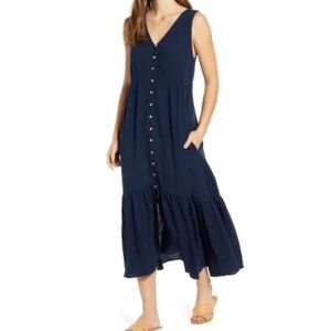 BEACHLUNCHLOUNGE Lexa Midi Dress Navy, size M